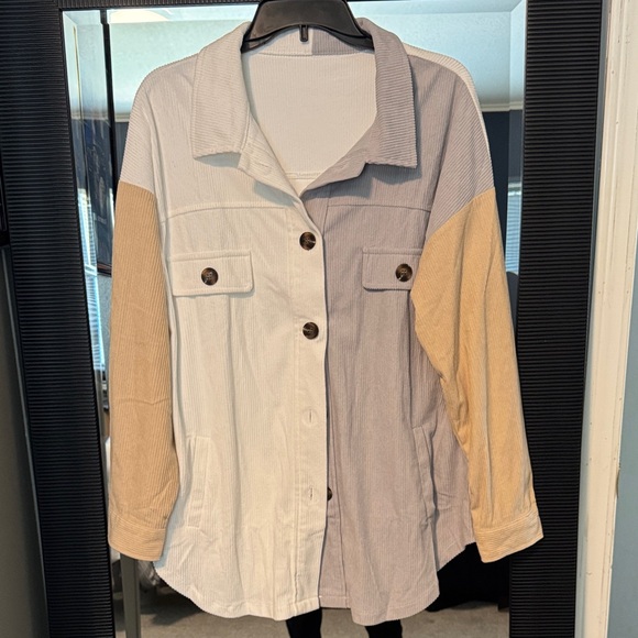 Colorblock Button-Up Jacket - Picture 1 of 1